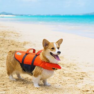 Outward Hound Granby Splash Orange Dog Life Jacket, Medium