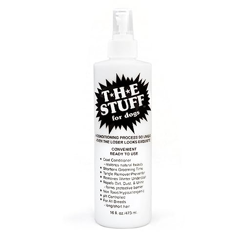 The Stuff Dog Conditioner and Detangler Leave in Spray - Perfect Solution for Managing Matted Dog Hair, 16oz Ready to Use - Top-Rated Dog Detangling and Dematting product.