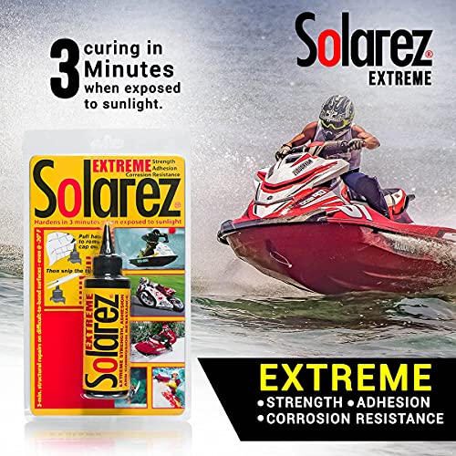 SOLAREZ UV Cure Extreme Resin (3.5 Oz) Heavy Duty Ceramic Fiberglass Filler Sealant Resin ~ DIY, Marine, Sporting Goods, Equipment Maintenance, Housewares, Appliances, Hobbies, Crafts, Camping, Garden