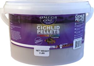 omega one super color floating cichlid pellets, small, 2 lb x1