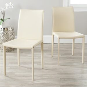 safavieh home collection karna modern cream dining chair (set of 2)