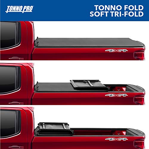 Tonno Pro Tonno Fold, Soft Folding Truck Bed Tonneau Cover | 42-203 | Fits 2005 - 2010 Dodge Dakota 6' 7" Bed (78.8") , Black