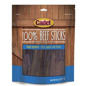 Cadet 100% Beef Strips Dog Treats - Long-Lasting, Healthy & Natural Beef Esophagus Treats for Small & Large Dogs - Low Calorie & High Protein Dog Chews (8 oz.)