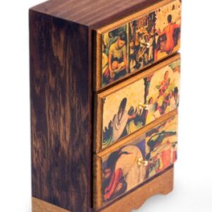 NOVICA Frida Decoupage Wood Jewelry Box with Drawers, Diego Rivera'S Mexico'