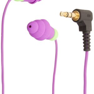 Plugfones Basic Earplug-Earbud Hybrid - Noise Reducing Earphones - Purple