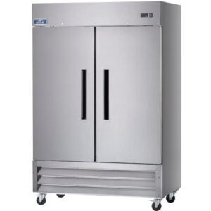 arctic air af49 54" two section two door reach-in commercial freezer, 49 cubic feet, stainlesss steel, 115v