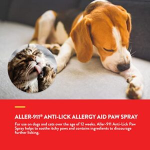 NaturVet Aller-911 Anti-Lick Paw Spray for Dogs & Cats – Includes Aloe Vera – Helps Sooth Itchy Paws, Offers Dog & Cat Allergy Support – Helps Discourage Pet Licking – 8 Oz. Spray