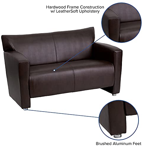 Flash Furniture HERCULES Majesty Series Brown LeatherSoft Loveseat