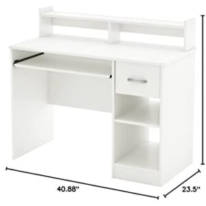 South Shore Axess Desk with Keyboard Tray, White