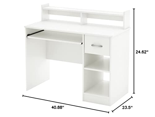 South Shore Axess Desk with Keyboard Tray, White