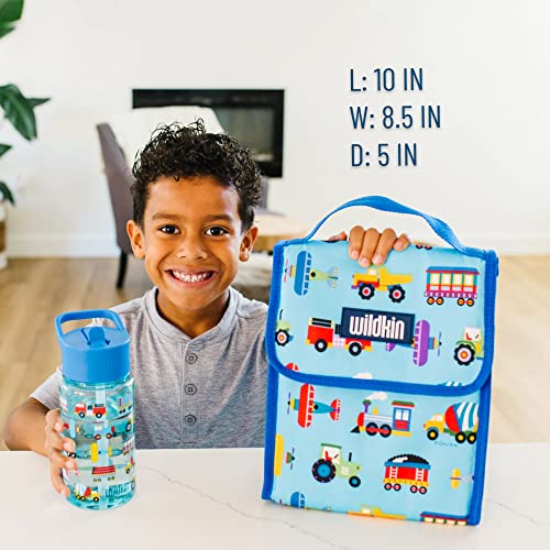 Wildkin Kids Insulated Lunch Bag for Boys & Girls, Reusable Lunch Bag is Perfect for Daycare & Preschool, Ideal for Packing Hot or Cold Snacks for School & Travel Lunch Bags(Trains, Planes and Trucks)