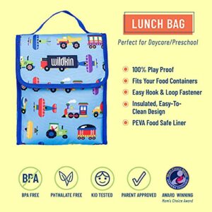 Wildkin Kids Insulated Lunch Bag for Boys & Girls, Reusable Lunch Bag is Perfect for Daycare & Preschool, Ideal for Packing Hot or Cold Snacks for School & Travel Lunch Bags(Trains, Planes and Trucks)