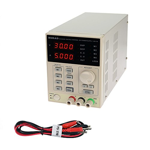 KORAD KA3005D - Precision Variable Adjustable 30V, 5A DC Linear Power Supply Digital Regulated Lab Grade…