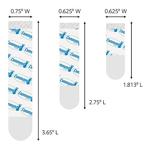 Command 17200CLR Plastic Refill Strips, Assorted Size, Clear