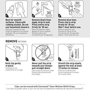 Command 17303CLR 3 Adhesive Strips Cord, Large, Clear, 2-Clips (17303CLR-ES)