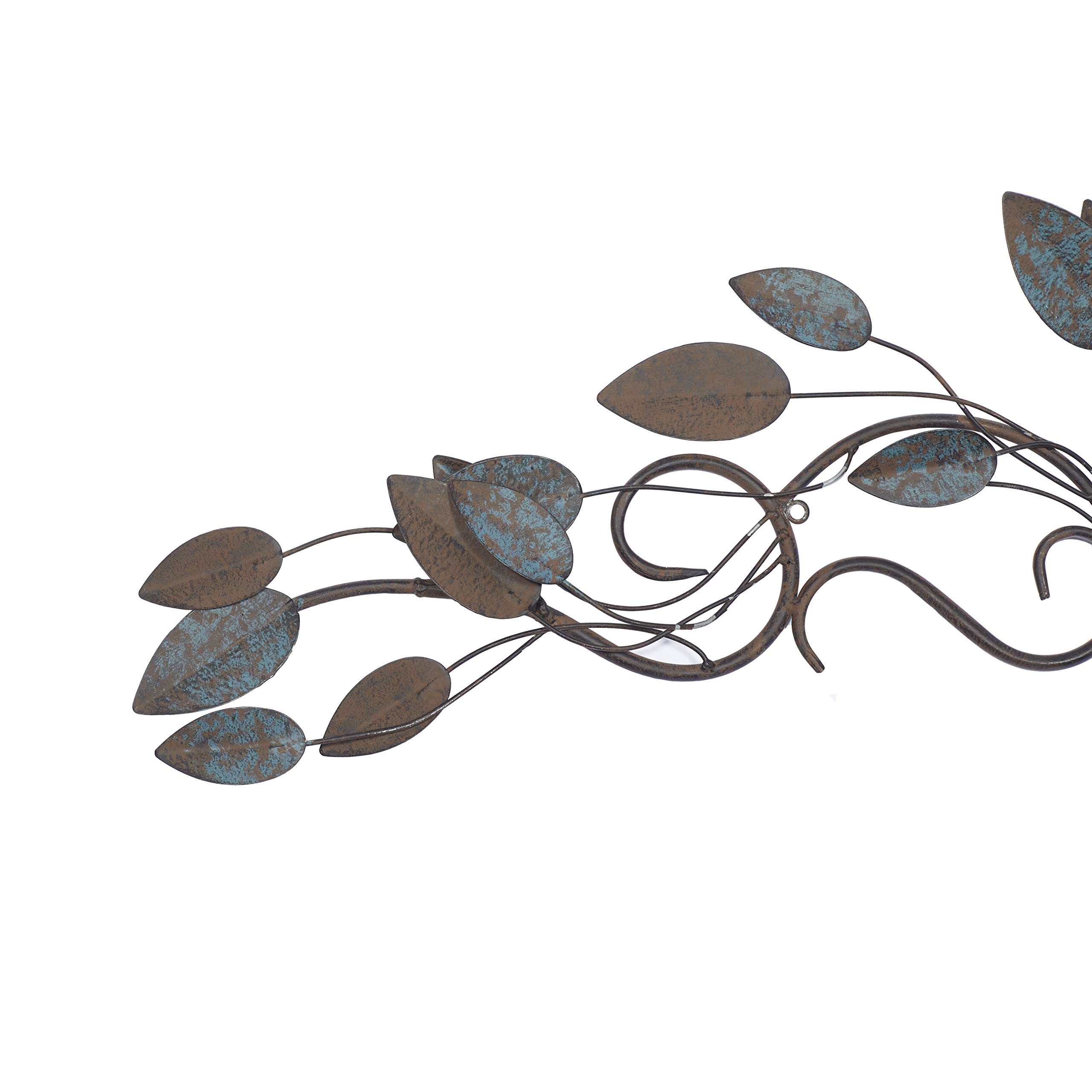 Deco 79 Metal Leaf Wall Decor, 35" x 2" x 10", Blue