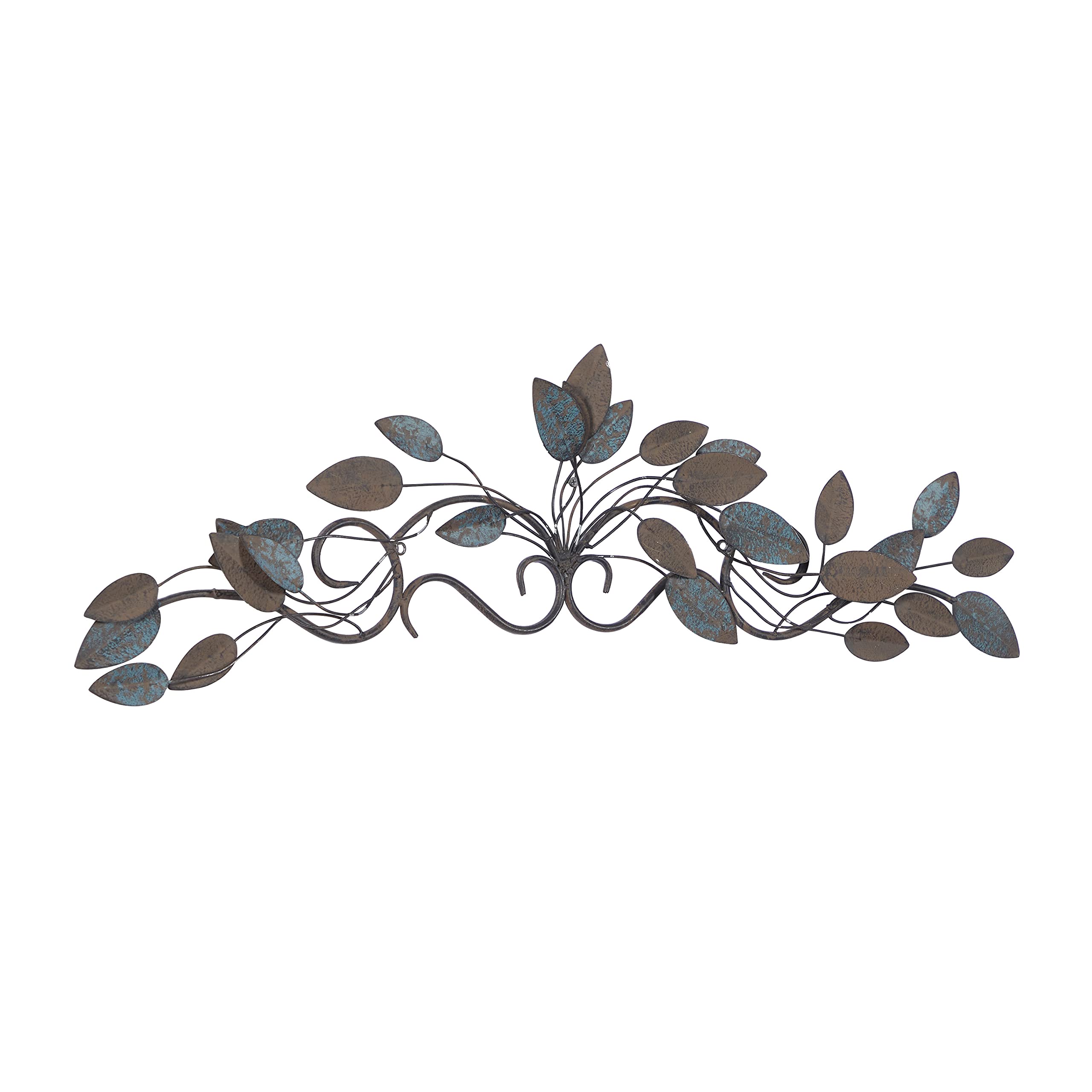 Deco 79 Metal Leaf Wall Decor, 35" x 2" x 10", Blue