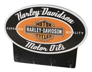 harley-davidson motor oil custom-cut bar & shield key rack, black hdl-15307