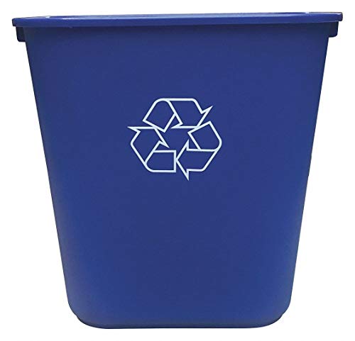 Desk Recycling Container, Blue, 3-1/2 gal.