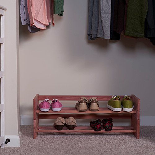 CedarFresh Stackable Cedar Shoe Rack, 29"l x 12"d x 5.5"h