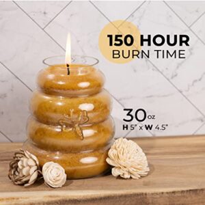 A Cheerful Giver Spring Candles Honey Pear Cider Beehive Jar Candle - 30 Ounces with 150 Hours Burn Time - Gifts for Women