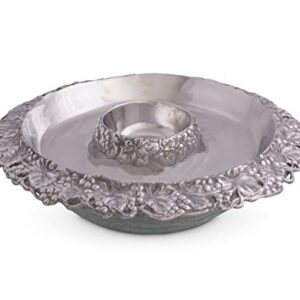 Arthur Court Designs Aluminum Grape Tray with Glass Chilling Bowl Keeps Fruit, Veggies, Cheese, Meat, or Any Chilled appetizers at The Perfect Temperature 14 Diameter x 4.5 inch Tall