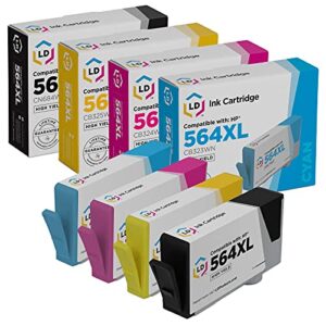 ld compatible ink cartridge replacements for hp 564xl high yield (black, cyan, magenta, yellow, 4-pack)
