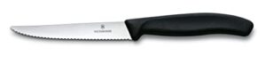 victorinox swiss classic 4.3-inch wavy edge steak knife, black