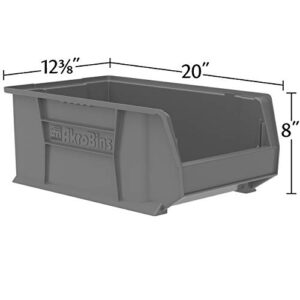 Akro-Mils 30281 Super-Size AkroBin Heavy Duty Stackable Storage Bin Plastic Container, (20-Inch L x 12-Inch W x 8-Inch H), Clear, (3-Pack)