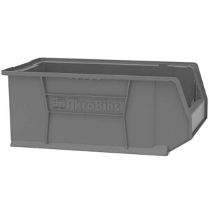 Akro-Mils 30281 Super-Size AkroBin Heavy Duty Stackable Storage Bin Plastic Container, (20-Inch L x 12-Inch W x 8-Inch H), Clear, (3-Pack)