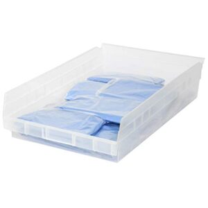 Akro-Mils 30178 Plastic Nesting Shelf Bin Box, (18-Inch x 11-Inch x 4-Inch), Clear, (12-Pack)
