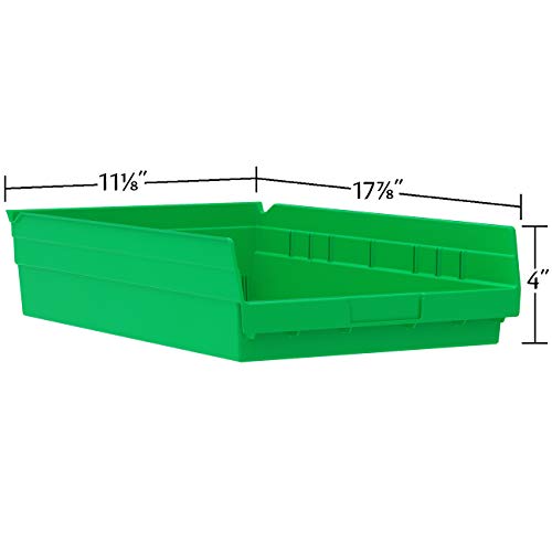 Akro-Mils 30178 Plastic Nesting Shelf Bin Box, (18-Inch x 11-Inch x 4-Inch), Clear, (12-Pack)