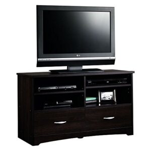 sauder beginnings tv stand with drawers, for tv's up to 46", cinnamon cherry finish