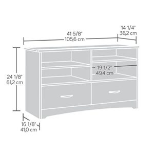 Sauder Beginnings TV Stand with Drawers, For TV's up to 46", Cinnamon Cherry finish