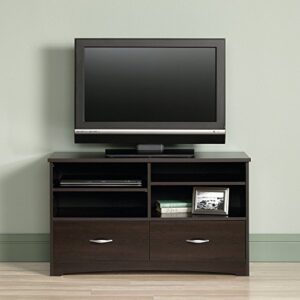 Sauder Beginnings TV Stand with Drawers, For TV's up to 46", Cinnamon Cherry finish