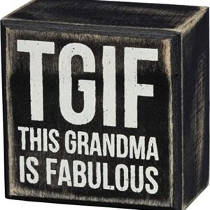 Primitives by Kathy Classic Box Sign, 3" Square, TGIF Grandma