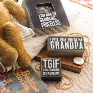 Primitives by Kathy Classic Box Sign, 3" Square, TGIF Grandma