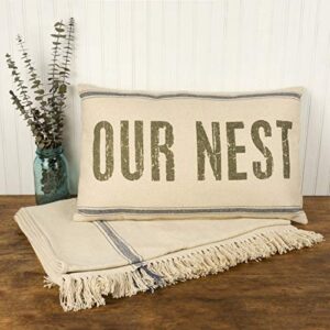 Primitives by Kathy 19068 Distressed Light Throw Pillow, 25 x 15-Inches, Our Nest