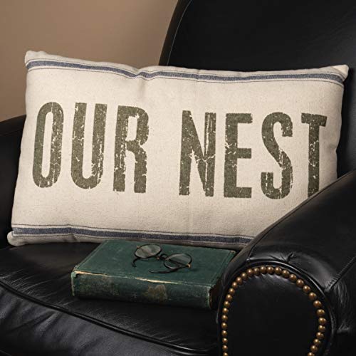 Primitives by Kathy 19068 Distressed Light Throw Pillow, 25 x 15-Inches, Our Nest