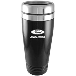 au-tomotive gold stainless steel travel mug for ford explorer (black)