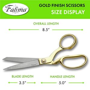 SZCO Supplies Professional Heavy-Duty Fabric Scissors for Tailoring with Gold Finished Handle