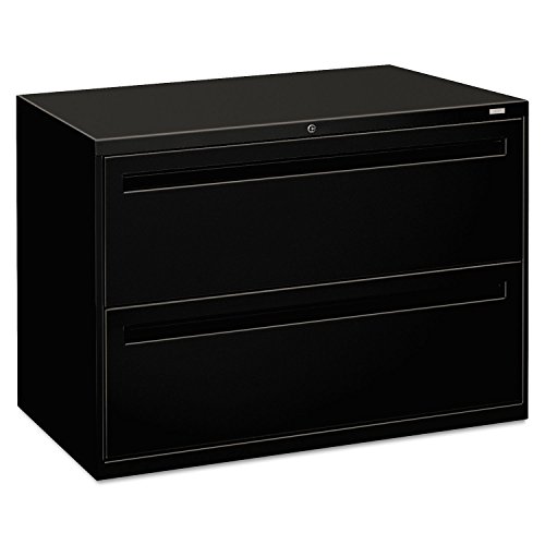 HON 792LP 700 Series Two-Drawer Lateral File, Black, File Cabinet, with Lock, 42w x 18d x 28h