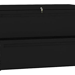 HON 792LP 700 Series Two-Drawer Lateral File, Black, File Cabinet, with Lock, 42w x 18d x 28h
