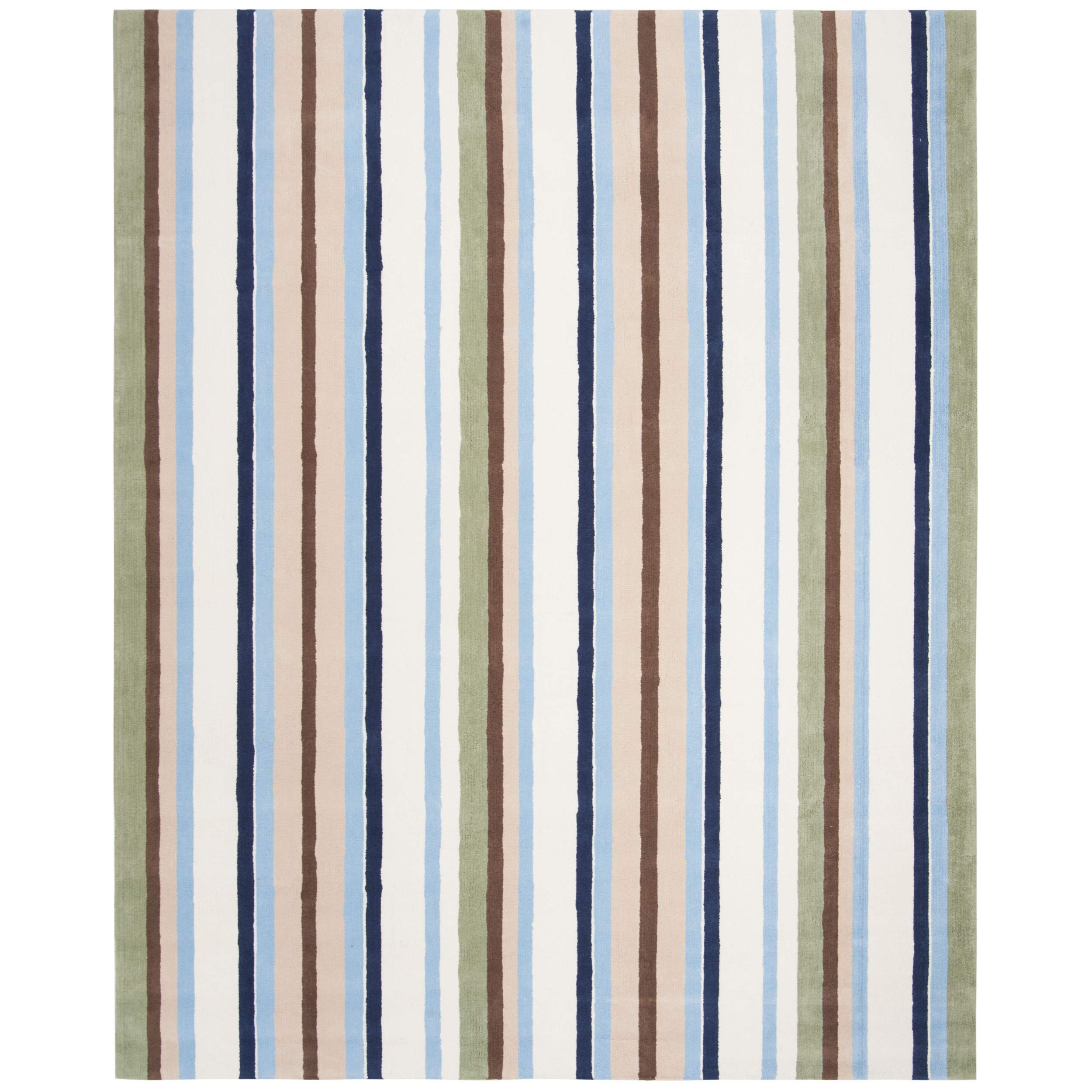 SAFAVIEH Kids Collection Accent Rug - 3' x 5', Multi, Stripe Cotton Design, Easy Care, Ideal for High Traffic Areas in Entryway, Living Room, Bedroom (SFK211A)