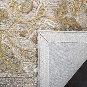 MARTHA STEWART by SAFAVIEH Collection 5' x 8' Squirrel Gray MSR3611D Handmade Autumn Woods Wool & Viscose Area Rug