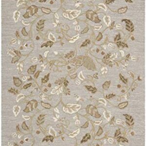 MARTHA STEWART by SAFAVIEH Collection 5' x 8' Squirrel Gray MSR3611D Handmade Autumn Woods Wool & Viscose Area Rug