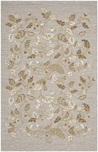 MARTHA STEWART by SAFAVIEH Collection 5' x 8' Squirrel Gray MSR3611D Handmade Autumn Woods Wool & Viscose Area Rug