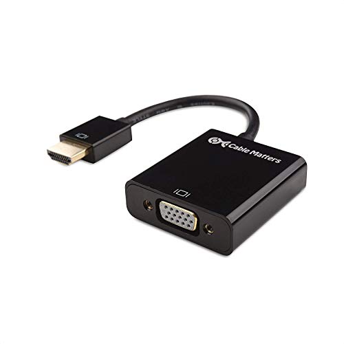 Cable Matters HDMI to VGA Adapter (HDMI to VGA Converter/VGA to HDMI Adapter) in Black