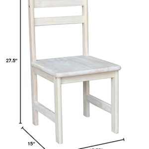 International Concepts Juvenile Chair, 13.75" W x 15" D x 27.5" H, Unfinished