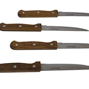 Imusa USA IMU-71014 4Piece Serrated Steak Knives with Wood Handle